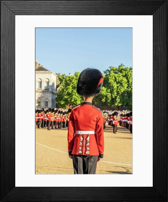 Framed Print : The Queens guards during Beating the Retreat. This is a military ceremony dating back to the 17th-century. Westminster, London, England, Uk Framed Print : The Queens guards during Beating the Retreat. This is a military ceremony dating back to the 17th-century. Westminster, London, England, Uk