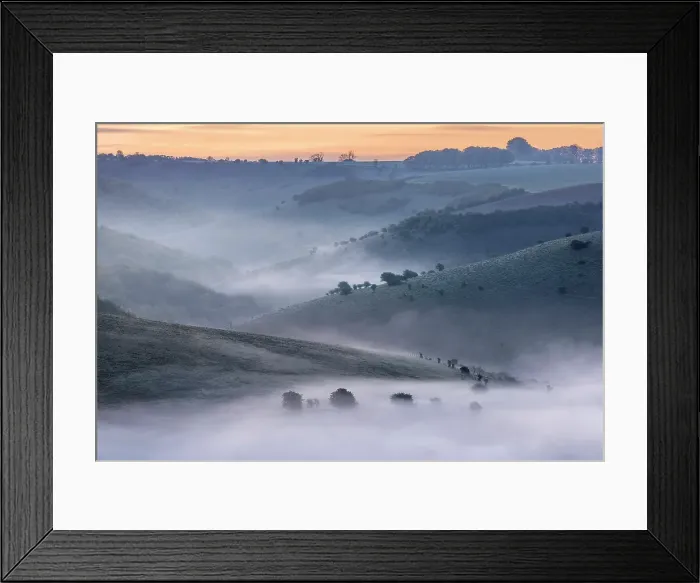 Framed Print : Dawn over Melbury Down and Ashmore Down from Melbury Hill, Cranborne Chase, Dorset, England, UK Framed Print : Dawn over Melbury Down and Ashmore Down from Melbury Hill, Cranborne Chase, Dorset, England, UK