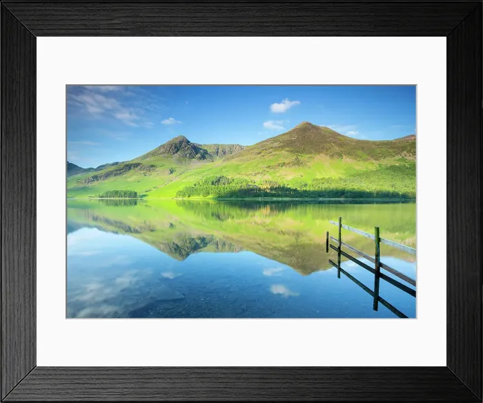 Framed Print : Reflections on Buttermere Lake, Lake District, UK Framed Print : Reflections on Buttermere Lake, Lake District, UK