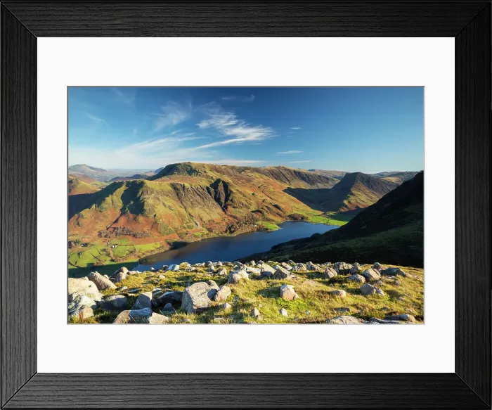 Framed Print : View over Lake Buttermere towards Robinson, Dale Head and High Spy
