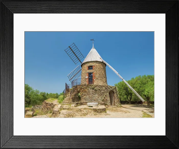 Framed Print : Collioure Windmill, Collioure, Pyrenees Orientales, Occitanie Region, France Framed Print : Collioure Windmill, Collioure, Pyrenees Orientales, Occitanie Region, France