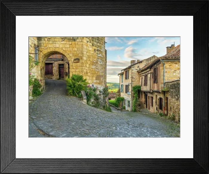 Framed Print : Cobbled Street & Gateway, Cordes-sur-Ciel, Tarn, Occitanie, France Framed Print : Cobbled Street & Gateway, Cordes-sur-Ciel, Tarn, Occitanie, France