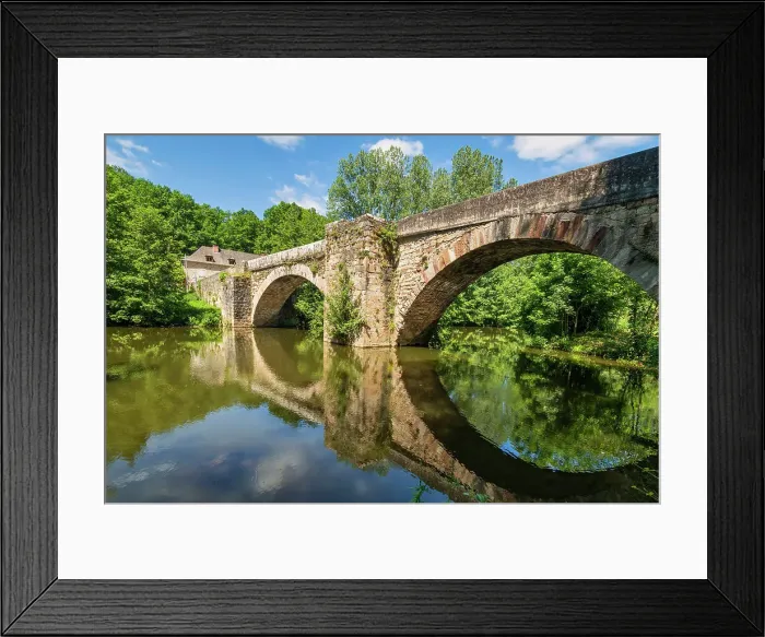 Framed Print : Pont Saint Blaise Reflecting in River Aveyron, Aveyron, Occitanie, France Framed Print : Pont Saint Blaise Reflecting in River Aveyron, Aveyron, Occitanie, France