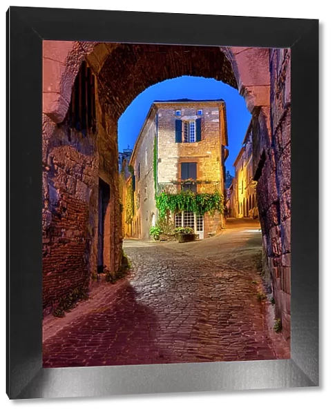 Medieval Gateway at Night, Cordes-sur-Ciel, Tarn, Occitanie, France