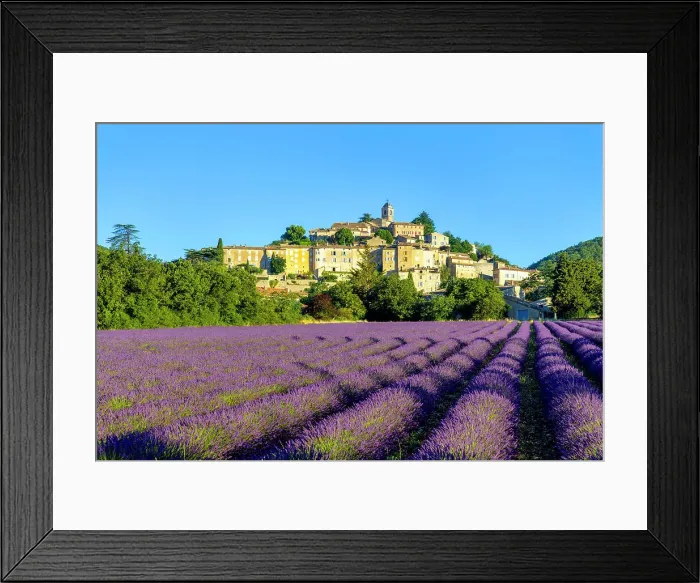 Framed Print : France, Provence-Alpes-Cote d Azur, Banon and lavender fields