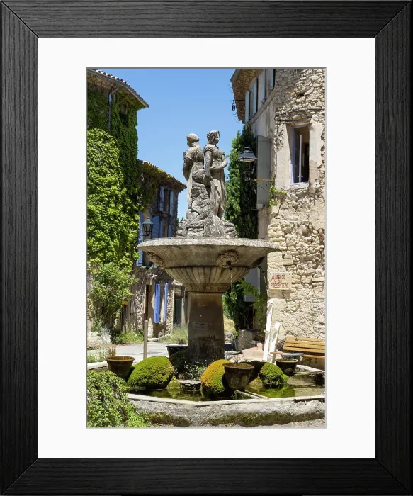 Framed Print : France, Provence-Alpes-Cote d Azur, Fountain in the main square of Saignon village Framed Print : France, Provence-Alpes-Cote d Azur, Fountain in the main square of Saignon village
