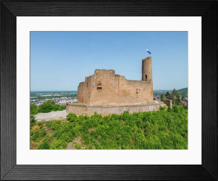 Framed Print : Aerial view at Windeck castle, Weinheim, Baden-Wurttemberg, Germany