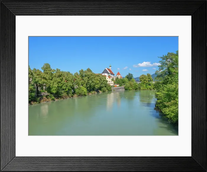 Framed Print : Franciscan abbey with river Lech at Fussen, Bavaria, Germany Framed Print : Franciscan abbey with river Lech at Fussen, Bavaria, Germany