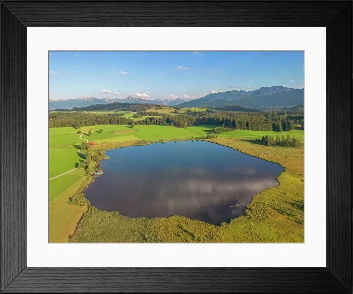 Framed Print : Aerail view of Attlesee, Allgau, Bavaria, Germany Framed Print : Aerail view of Attlesee, Allgau, Bavaria, Germany