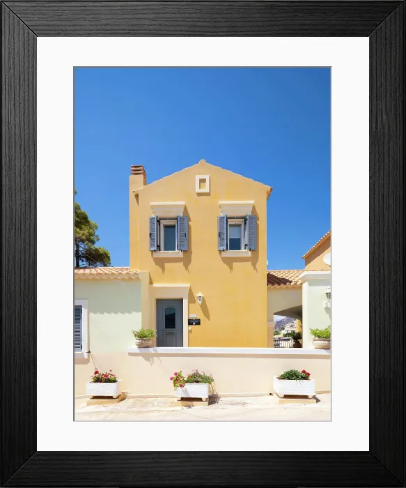 Framed Print : Venetian architecture in Assos, Kefalonia, Ionian Islands, Greece Framed Print : Venetian architecture in Assos, Kefalonia, Ionian Islands, Greece