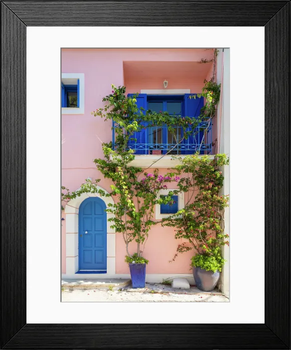 Framed Print : A colorful building in Assos, Kefalonia, Ionian Islands, Greece Framed Print : A colorful building in Assos, Kefalonia, Ionian Islands, Greece