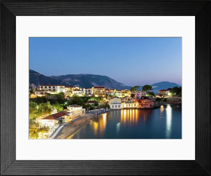 Framed Print : Dusk in Assos, Kefalonia, Ionian Islands, Greece Framed Print : Dusk in Assos, Kefalonia, Ionian Islands, Greece