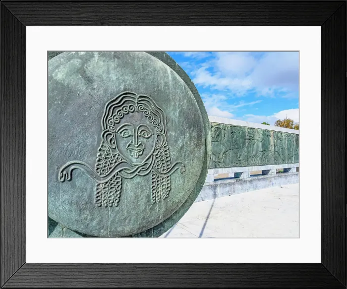 Framed Print : Shield with Gorgon Medusa embossment, Monument of Alexander the Great, Thessaloniki, Central Macedonia, Greece Framed Print : Shield with Gorgon Medusa embossment, Monument of Alexander the Great, Thessaloniki, Central Macedonia, Greece