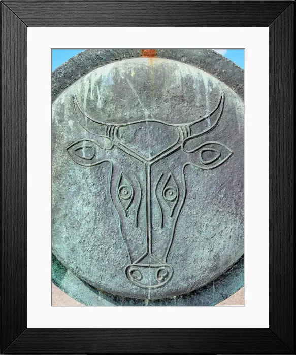 Framed Print : Shield with Ox embossment, Monument of Alexander the Great, Thessaloniki, Central Macedonia, Greece Framed Print : Shield with Ox embossment, Monument of Alexander the Great, Thessaloniki, Central Macedonia, Greece