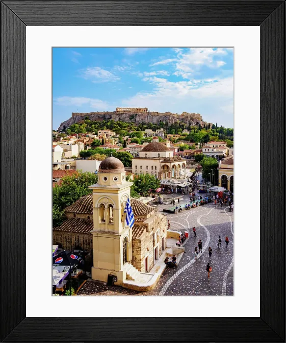 Framed Print : View over Monastiraki Square towards Acropolis, Athens, Attica, Greece Framed Print : View over Monastiraki Square towards Acropolis, Athens, Attica, Greece