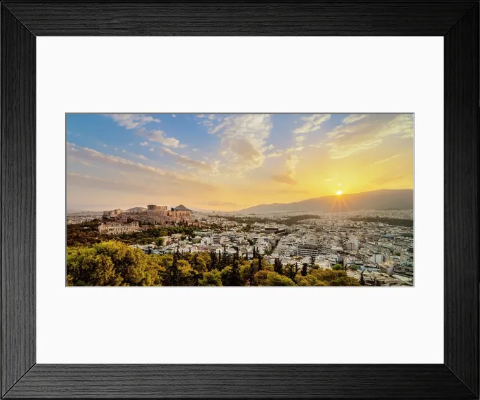 Framed Print : View towards Acropolis at sunrise, Athens, Attica, Greece Framed Print : View towards Acropolis at sunrise, Athens, Attica, Greece