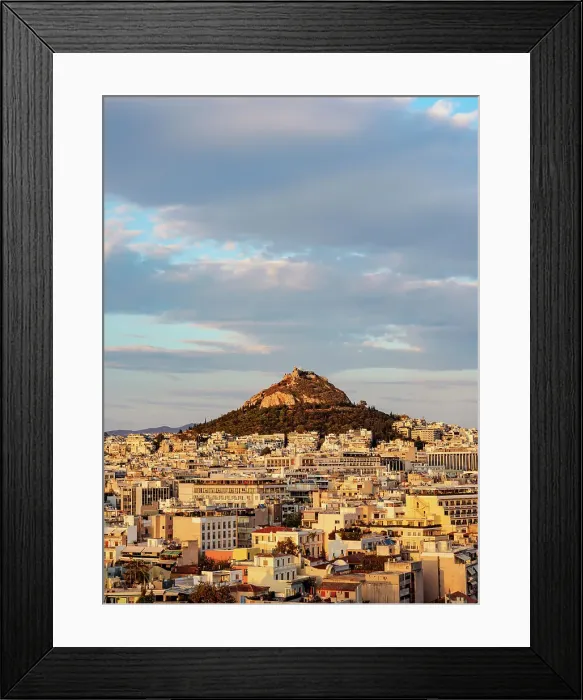 Framed Print : View towards Mount Lycabettus, Athens, Attica, Greece