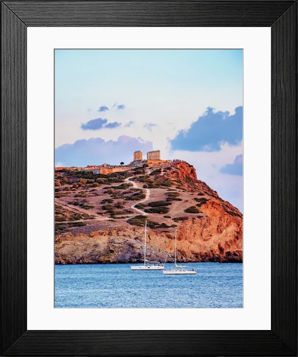 Framed Print : Temple of Poseidon at sunset, Cape Sounion, Attica, Greece Framed Print : Temple of Poseidon at sunset, Cape Sounion, Attica, Greece