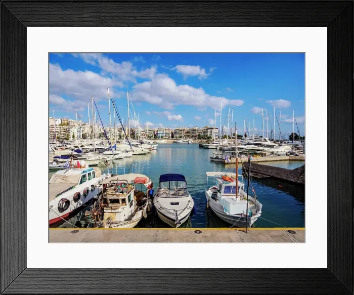 Framed Print : Bay of Zea or Pasalimani, marina, Piraeus, Attica, Greece