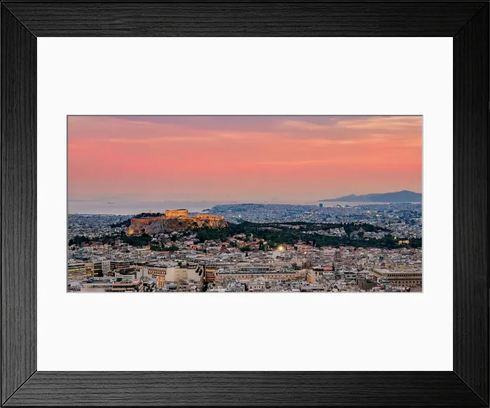 Framed Print : View from Mount Lycabettus towards Acropolis at dusk, Athens, Attica, Greece Framed Print : View from Mount Lycabettus towards Acropolis at dusk, Athens, Attica, Greece