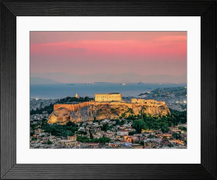 Framed Print : View from Mount Lycabettus towards Acropolis at dusk, Athens, Attica, Greece Framed Print : View from Mount Lycabettus towards Acropolis at dusk, Athens, Attica, Greece
