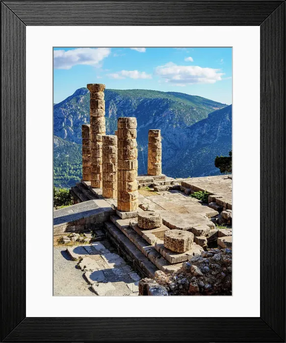 Framed Print : The Temple of Apollo, elevated view, Delphi, Phocis, Greece Framed Print : The Temple of Apollo, elevated view, Delphi, Phocis, Greece