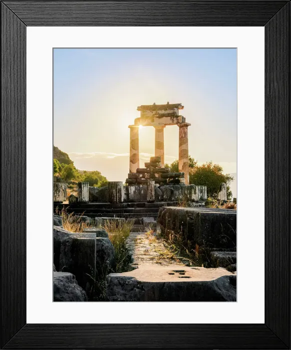 Framed Print : Tholos of Delphi, Temple of Athena Pronaia, sunrise, Delphi, Phocis, Greece Framed Print : Tholos of Delphi, Temple of Athena Pronaia, sunrise, Delphi, Phocis, Greece