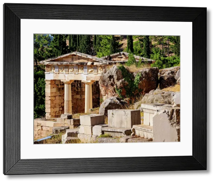 Framed Print : View towards The Treasury of the Athenians, Delphi, Phocis, Greece Framed Print : View towards The Treasury of the Athenians, Delphi, Phocis, Greece