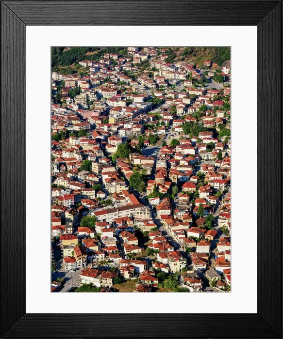 Framed Print : Kalabaka, elevated view, Meteora, Thessaly, Greece Framed Print : Kalabaka, elevated view, Meteora, Thessaly, Greece