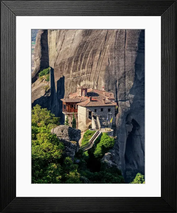 Framed Print : Monastery of Rousanou, elevated view, Meteora, Thessaly, Greece Framed Print : Monastery of Rousanou, elevated view, Meteora, Thessaly, Greece