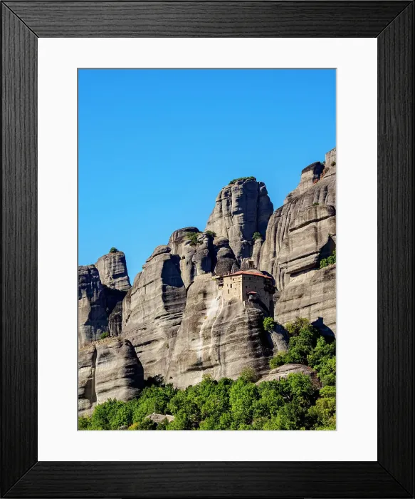 Framed Print : View towards the Monastery of Saint Nicholas Anapafsas, Meteora, Thessaly, Greece Framed Print : View towards the Monastery of Saint Nicholas Anapafsas, Meteora, Thessaly, Greece