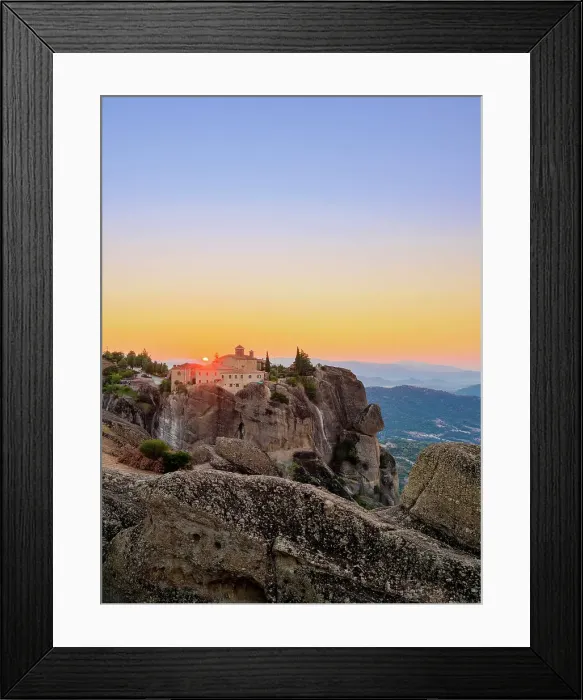 Framed Print : Monastery of Saint Stephen at sunrise, Meteora, Thessaly, Greece Framed Print : Monastery of Saint Stephen at sunrise, Meteora, Thessaly, Greece