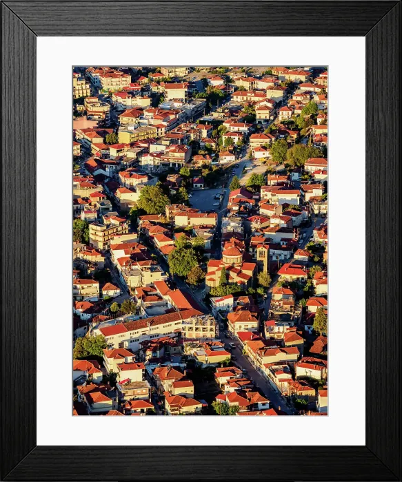 Framed Print : Kalabaka at sunrise, elevated view, Meteora, Thessaly, Greece Framed Print : Kalabaka at sunrise, elevated view, Meteora, Thessaly, Greece