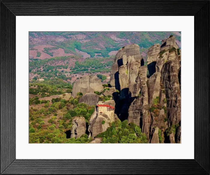 Framed Print : Monastery of Saint Nicholas Anapafsas, elevated view, Meteora, Thessaly, Greece Framed Print : Monastery of Saint Nicholas Anapafsas, elevated view, Meteora, Thessaly, Greece