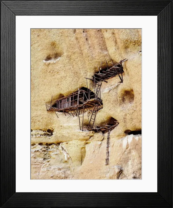Framed Print : Christian ascetics cave hermitages perched on cliffs of the Pyxari or Pixari Rock, Meteora, Thessaly, Greece Framed Print : Christian ascetics cave hermitages perched on cliffs of the Pyxari or Pixari Rock, Meteora, Thessaly, Greece