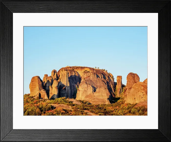 Framed Print : Landscape of Meteora at sunset, Thessaly, Greece Framed Print : Landscape of Meteora at sunset, Thessaly, Greece