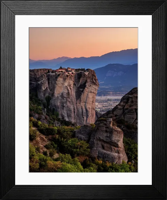 Framed Print : Monastery of the Holy Trinity at dusk, Meteora, Thessaly, Greece Framed Print : Monastery of the Holy Trinity at dusk, Meteora, Thessaly, Greece