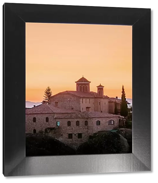 Monastery of Saint Stephen at dawn, Meteora, Thessaly, Greece