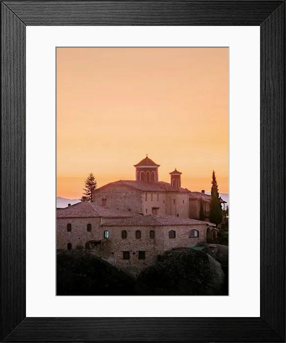 Framed Print : Monastery of Saint Stephen at dawn, Meteora, Thessaly, Greece Framed Print : Monastery of Saint Stephen at dawn, Meteora, Thessaly, Greece