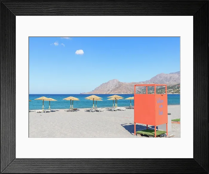 Framed Print : Beach, Plakias, Rethymno, Southern Crete, Crete, Greek Islands, Greece