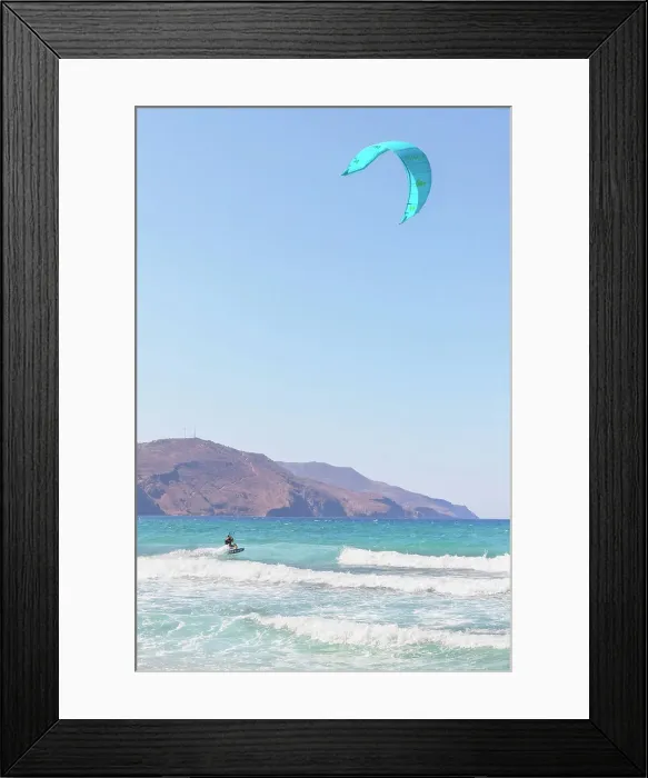 Framed Print : Kitesurfing, Episkopi beach, Rethymno, Crete, Greek Islands, Greece