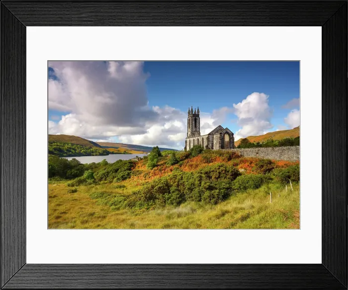 Framed Print : The Old Church of Dunlewey at Dunlewey lough Poisoned Glen, County Donegal, Ulster region, Ireland, Europe Framed Print : The Old Church of Dunlewey at Dunlewey lough Poisoned Glen, County Donegal, Ulster region, Ireland, Europe