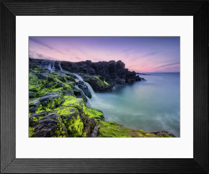 Framed Print : The Sea Waterfall at Dunseverick on the Antrim Coast, north coast of Ireland, County Antrim, Northern Ireland, Uk, Europe Framed Print : The Sea Waterfall at Dunseverick on the Antrim Coast, north coast of Ireland, County Antrim, Northern Ireland, Uk, Europe