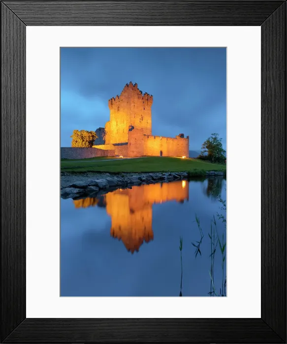 Framed Print : Twilight over Ross Castle (b. 15th Century) on Lough Leane near Killarney, Killarney National Park, Killarney, Ring of Kerry, Co. Kerry, Ireland, Europe Framed Print : Twilight over Ross Castle (b. 15th Century) on Lough Leane near Killarney, Killarney National Park, Killarney, Ring of Kerry, Co. Kerry, Ireland, Europe