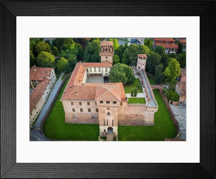Framed Print : Italy, Lombardy, Bergamo, Urgnano, Elevated view of the Urgnano Fortress Framed Print : Italy, Lombardy, Bergamo, Urgnano, Elevated view of the Urgnano Fortress