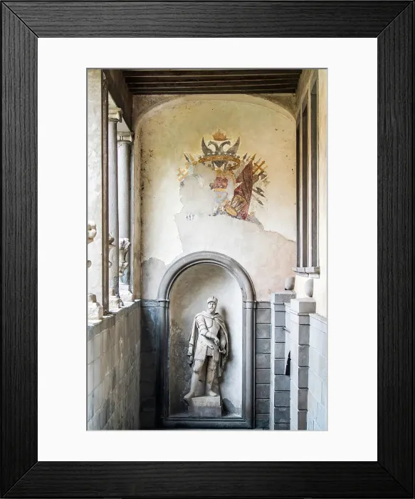 Framed Print : Italy, Lombardy, Bergamo, Urgnano, A warlord of the Albani family on the stairs of the Urgnano Fortress Framed Print : Italy, Lombardy, Bergamo, Urgnano, A warlord of the Albani family on the stairs of the Urgnano Fortress