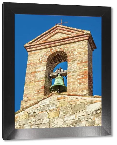 europe, Italy, The Marches. A bell tower in the little hamlet of Torre di Palme