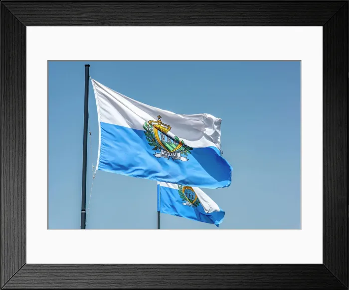 Framed Print : Europe, Republic of San Marino. flags Framed Print : Europe, Republic of San Marino. flags