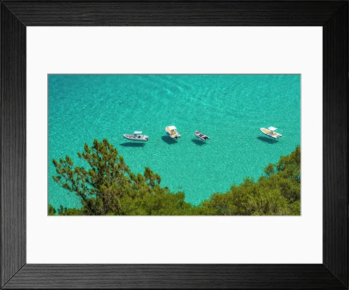 Framed Print : Europe, Italy, Sardinia. View of the boats in Cala Luna Framed Print : Europe, Italy, Sardinia. View of the boats in Cala Luna