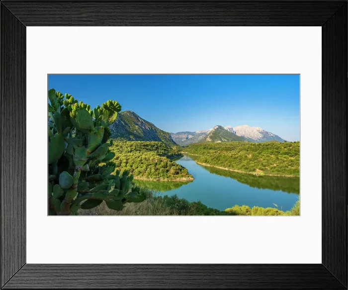 Framed Print : Europe, Italy, Sardinia. The view over the Lago del Cedrino Framed Print : Europe, Italy, Sardinia. The view over the Lago del Cedrino